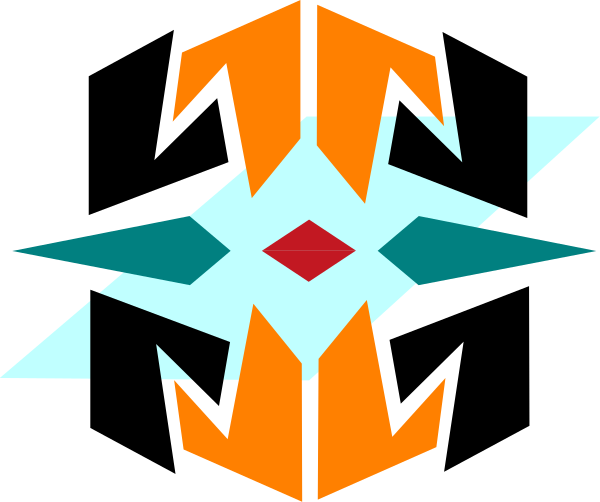 The image shows a stylized graphic with abstract shapes that resemble an eye within what appears to be a larger geometric pattern; there is no text present in this clip-art representation of digital artwork.