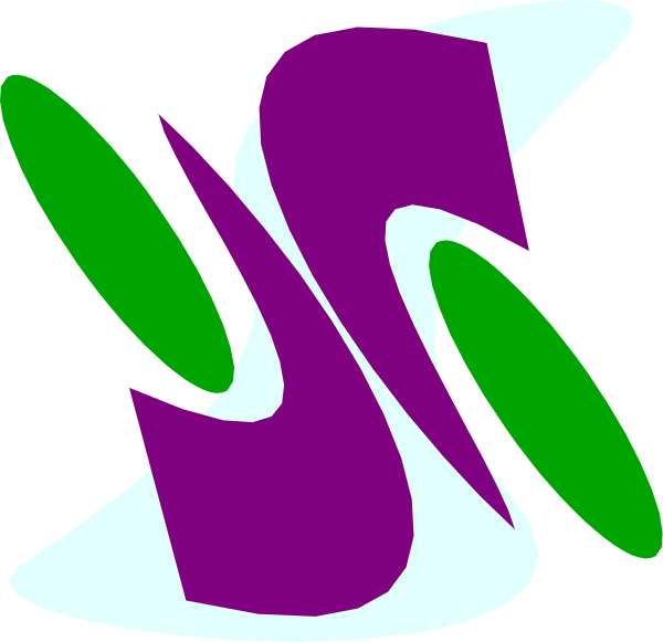 The image shows a stylized graphic with abstract shapes that resemble letters forming an intertwined design against a dark background; it appears to be clip-art due to its simple lines and flat coloring, which is typical for digital graphics used in various media such as presentations or websites.