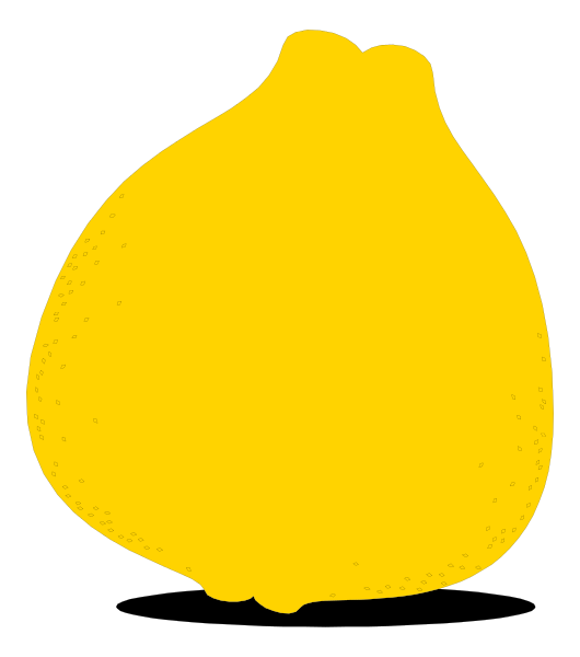 The image shows a yellow lemon with its stem facing upwards against a black background.