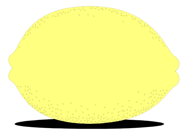 The image shows a cartoon of an orange with two eyes drawn on it against a black background.