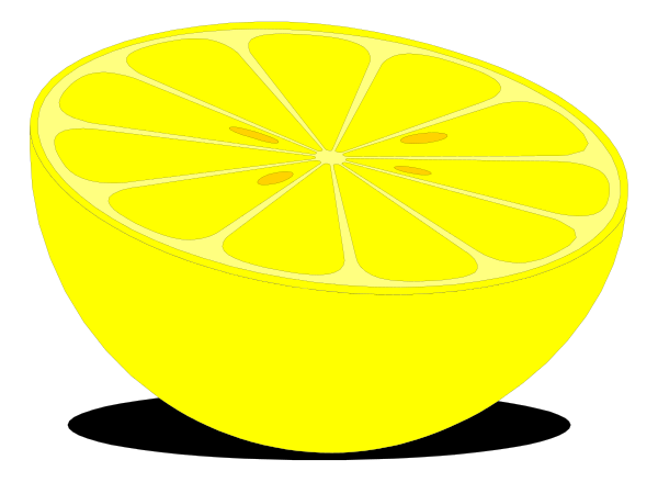 The image shows two slices of lemon with a slice cut out from each to reveal another layer inside them against a black background.
