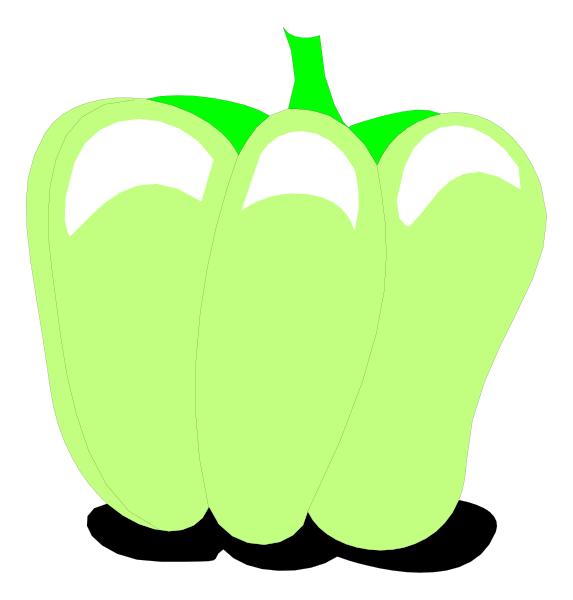 The image shows a cartoon of three peppers with different shades: green for bell pepper, red for chili pepper, and yellow for banana pepper.