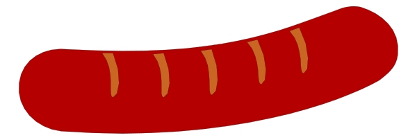 The image shows a red worm with an orange stripe on its back against a gray background.
