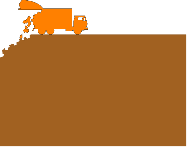 The image shows a red truck driving on an orange road with no visible surroundings beyond what is implied by the color of the ground.