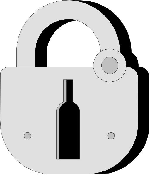 The image shows a padlock with an open latch symbolizing security or access control.