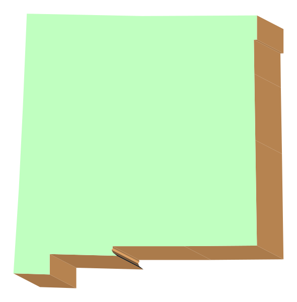 The image shows a simple scene with two red rectangles on either side of an orange rectangle that is placed centrally in front of them against a white background.