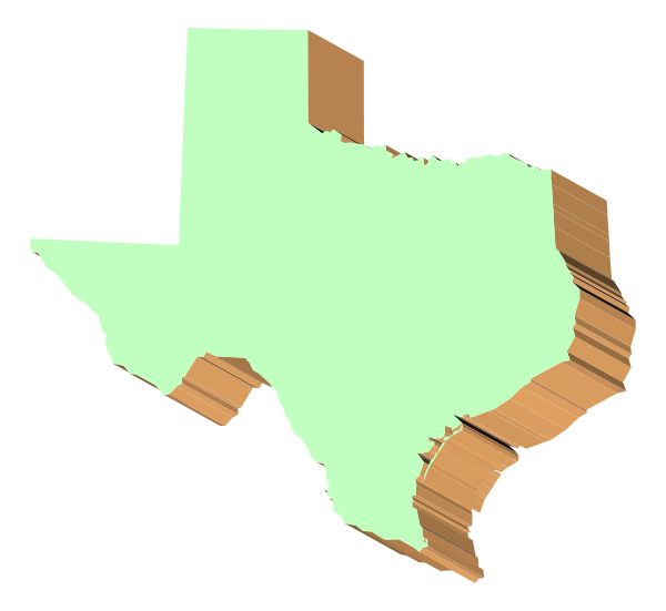 The image shows a stylized map of Texas with various colorful lines overlaid on it that seem to represent different types of data or information about something related to voting in 2016. There is no text present, and there's an emphasis on visualizing the state as part of this representation. The image does not depict any real-world objects like people, animals, actions, or a specific setting; it focuses solely on presenting data visually within its stylized map format.