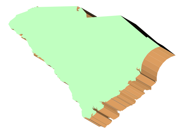 The image shows a map of Florida with various counties highlighted by different colored shapes on top of it.