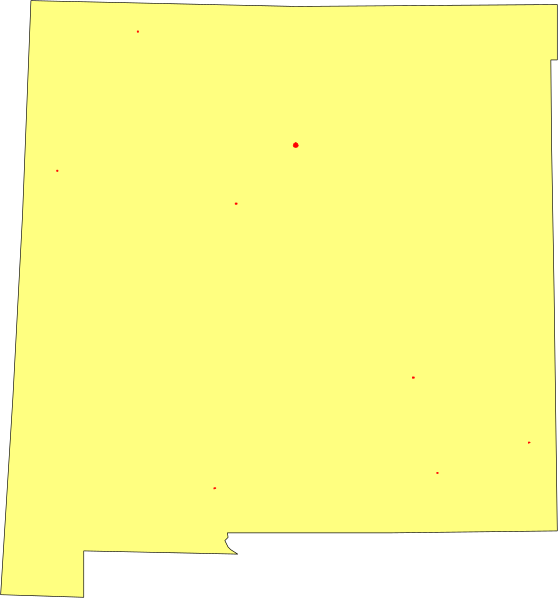 The image shows a simple yellow square with red dots scattered across it against an indistinct background that appears to be black.