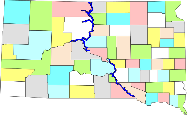 The map shows a stylized representation of an area with various colored regions labeled "River," indicating waterways within it; there is no text present in this image to provide additional context about its content beyond what has been described herein.