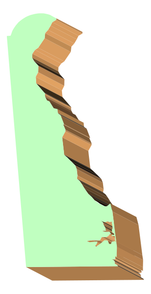 The image shows a colorful abstract design with geometric shapes that resemble an open book lying on its side against a dark background.