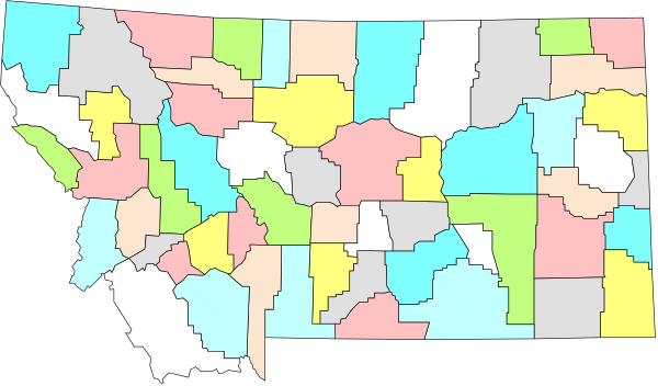 The image shows a stylized map of Washington state with various counties outlined by different colored borders.