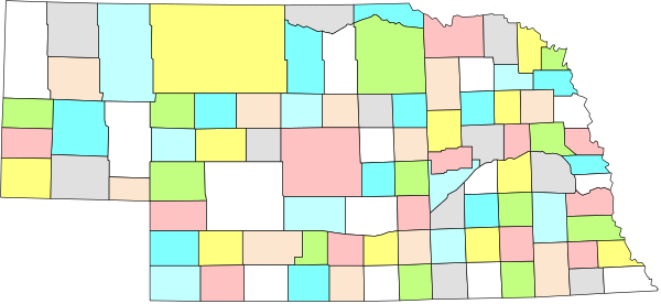 The map shows a stylized representation of an area with various colored blocks indicating different regions within it; there is no text present in this image to provide additional context about its content beyond what can be visually observed and described based on standard geographic features found on maps, such as state boundaries or cities.