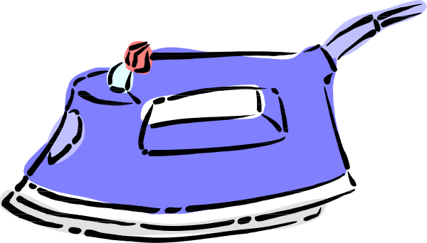 The image shows a blue ironing board with an attached red handle on top of it against a dark background.