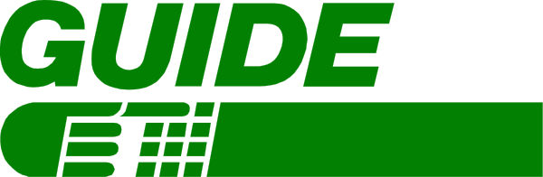 The image shows a logo with text that reads "GUIDE 8" on it against a green background. There is no other discernible content in this small clip-art image. It appears to be related to some sort of guide, possibly for an event or publication numbered eight within the series. However, without additional context, there are not enough details provided about any objects, people, animals, actions, and setting present in the image.