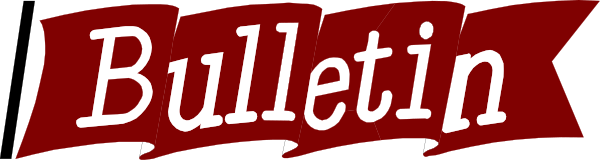 The text "bulletin" with a red outline around it on an otherwise plain background.
