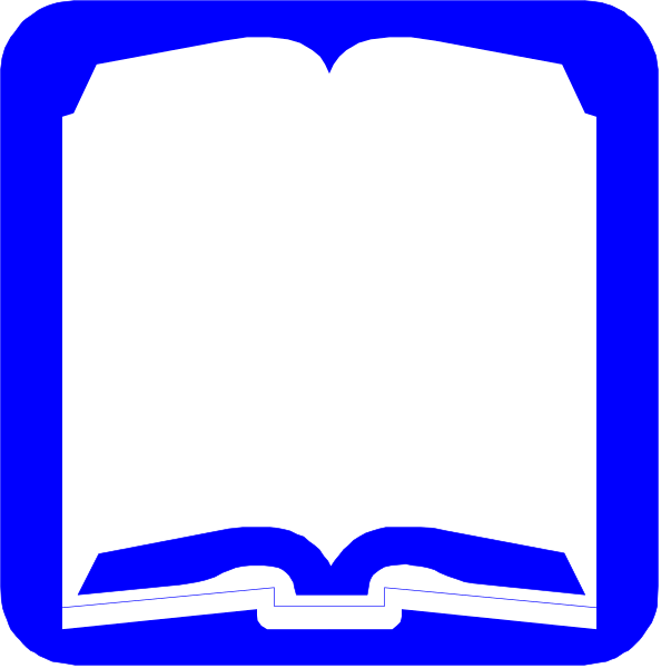 The image shows a blue book icon on top of an open white page with text that reads "Books" next to it in black font.