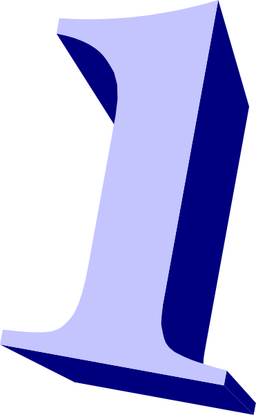 The number "1" with a blue background on its right side.
