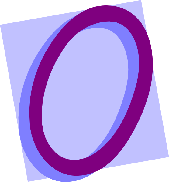 The image shows a stylized representation of an oval with concentric circles inside it on what appears to be a blue background; there is no text present in this clip-art illustration.