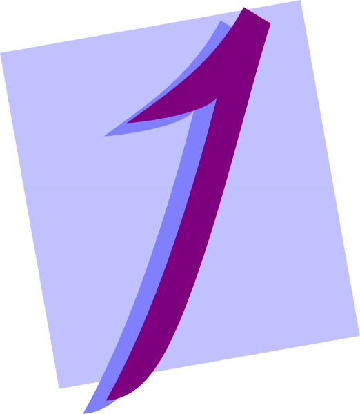 The image shows a stylized number "1" with an arrow pointing upwards to its right side against a blue background.