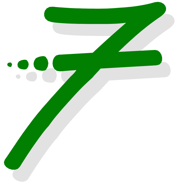 The image shows a stylized graphic with two interconnected elements: on top is an abstract design resembling a letter 'Z' in green color; below it appears to be another symbol that looks like a number 7, also rendered in white and outlined by black lines. Both designs are set against the backdrop of what seems to be a dark background with no additional context or setting provided within this image itself. There is no text present on the graphic. The style suggests simplicity and minimalism without any specific real-world objects or actions depicted, focusing solely on these two interconnected shapes