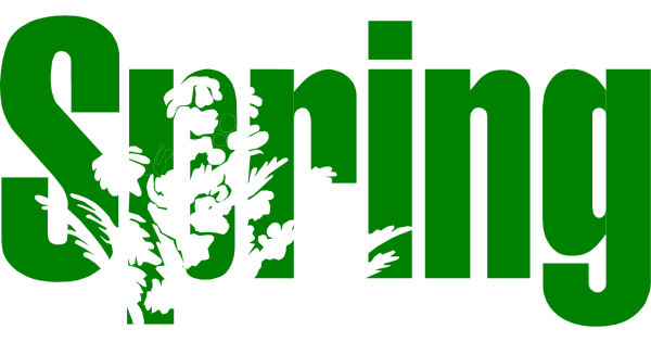 The text "springs" with a green background on top of an abstract design that resembles leaves is visible at the bottom right corner in this small clip-art image.