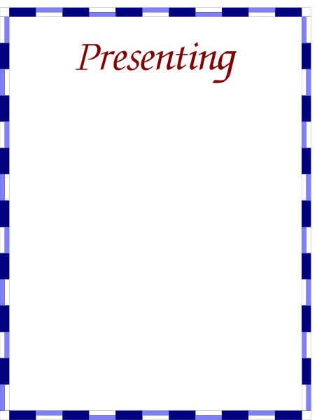 The image shows a presentation slide with blue borders that has been left blank for content to be added later on it.
