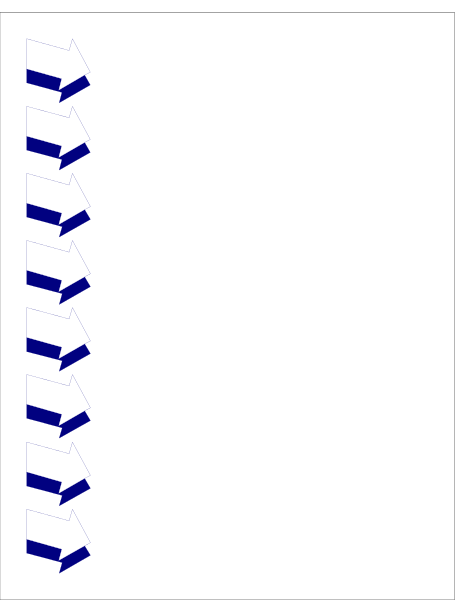 The image shows a black arrow pointing upwards on top of an upward sequence of blue arrows against a gray background with no other discernible elements present in this small clip-art format.