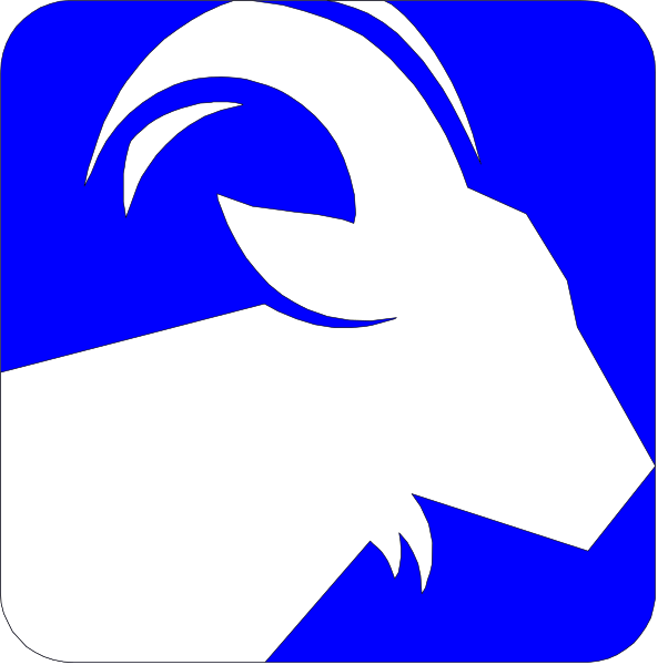 The image shows two square graphics side by side with a blue background featuring white icons of an animal that resembles a goat on one half and what appears to be a shield-like emblem in the other, suggesting themes related to agriculture or livestock management. There are no texts present within these images. The style is simple and iconic, commonly used for logos or symbols representing brands or organizations associated with farming, rural life, or animal husbandry.