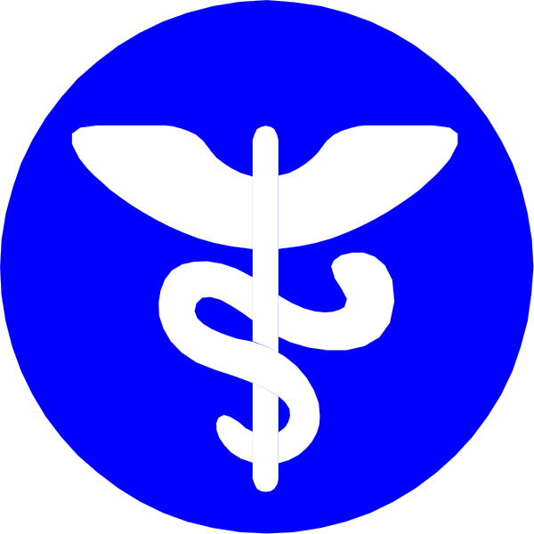 The image shows a blue circle with two smaller circles inside it; on top is an icon of a stethoscope in white within another larger blue circle that has a dollar sign symbolizing healthcare costs.