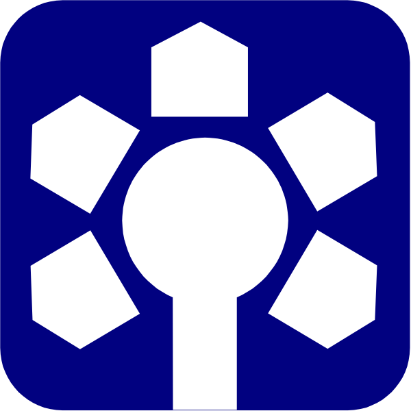 The image shows a blue icon with white text that reads "SMS" on top of an illustration resembling a stylized keyhole lock mechanism inside what appears to be a shield-like shape, suggesting security features related to SMS messaging or services provided by this entity.