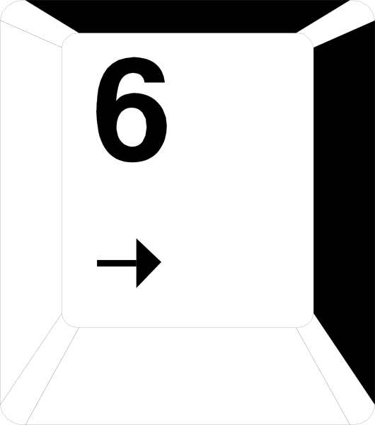 The image shows a sign with an arrow pointing to number 6 on it. There is no other content visible within this small clip-art picture. It's just a simple graphic of a directional guide for finding something in a sequence, possibly related to a game or puzzle where numbers are used as steps.