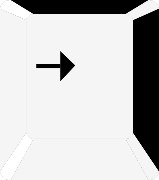 The image shows a white arrow pointing to an open laptop screen with no visible content on it.