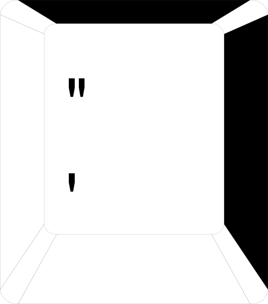The image shows a simple black and white line drawing of an open cardboard box with two flaps on top that have been pulled up to reveal its interior contents which appear blank in this case.