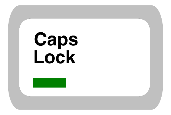 The image shows a sign with text that reads "CAPS LOCK" on it against a white background.