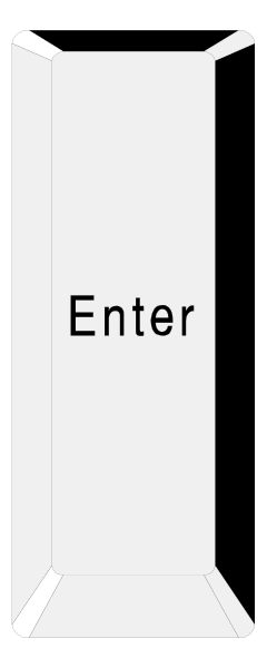 The image shows a sign with an arrow pointing to its right side that says "ENTER" on it against a gray background.