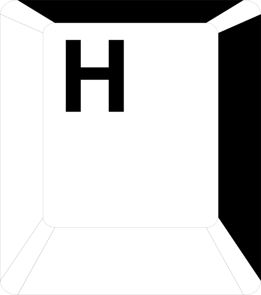 The image shows a simple black and white illustration of an open laptop with its screen displaying what appears to be a webpage featuring a large "H" in bold letters on top of some sort of graphic element that resembles a shield, suggesting it might represent security or protection services provided by the company.