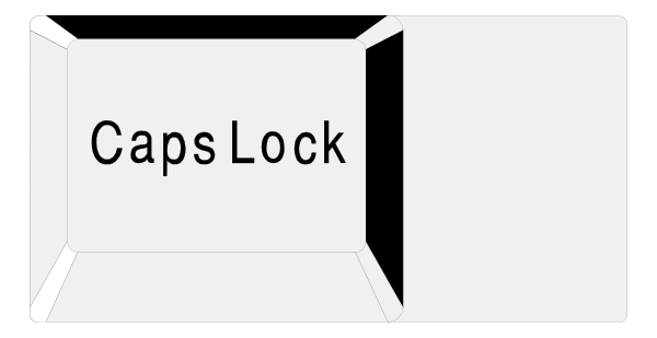 The image shows a gray background with text that reads "capslock" on top of it.