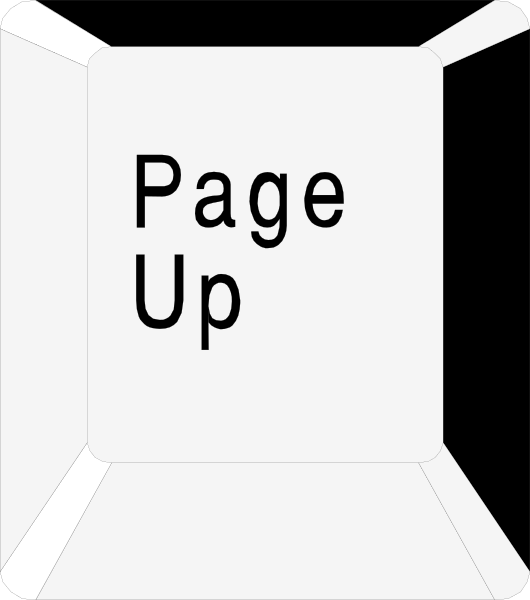 The image shows a pop up card with text that reads "Page Up".