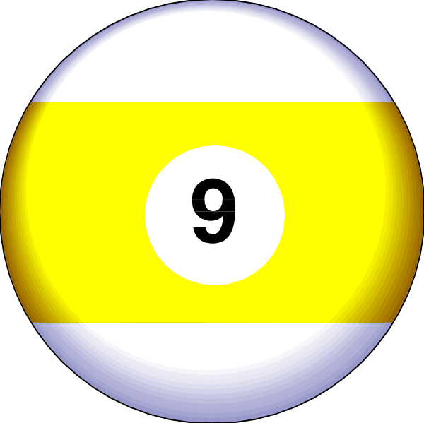 The image shows a closeup of two pool balls with numbers on them: 9 is yellow and white striped, while 08 has solid blue coloring. There's no background detail visible in this clip-art representation. It appears to be an illustration rather than photographic imagery. No other objects or actions are depicted; the focus remains solely on these two pool balls with their respective numbers displayed prominently against a plain backdrop.