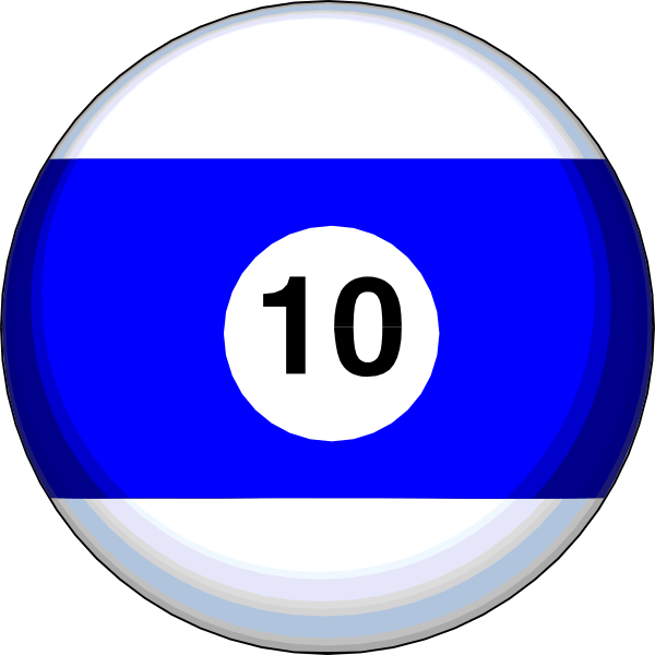The image shows two dice with a blue background featuring numbers 10 on both sides of each die; there is no text present in this clip-art illustration.