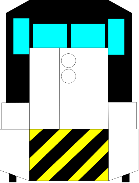The image shows a pixelated representation of an individual wearing glasses with blue frames standing next to what appears to be a yellow sign featuring black text on it; there is also another smaller figure in front of this person, which seems like a simplified depiction of someone holding up their hand as if waving.