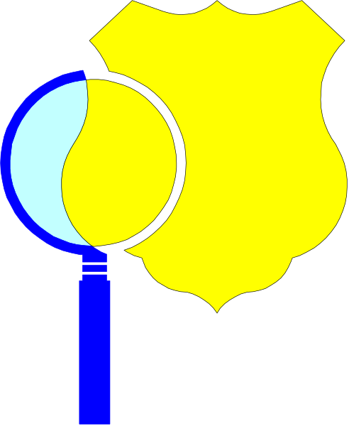 The image shows a stylized depiction of an eye with two different colored irises: blue on top half and yellow in bottom half; to its right is what appears to be a magnifying glass pointing towards it, suggesting investigation or examination.
