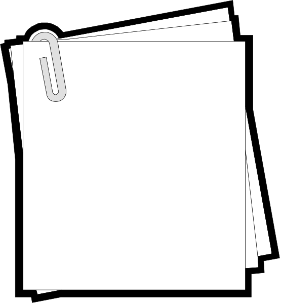 The image shows a whiteboard with several pieces of paper attached to it using clips on top right corner against black background.