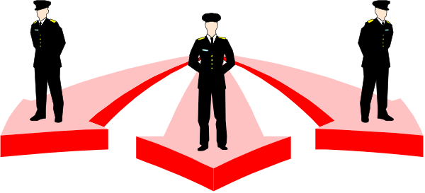 The image shows a group of five cartoon characters standing on red platforms with white outlines against a black background; each character is dressed in different styles ranging from suits to casual attire.