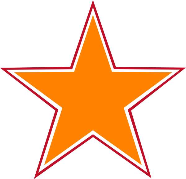 The image shows a red star with an orange outline on it inside of which there is no detail to provide information about its contents.