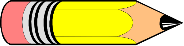 The image shows a pencil with an eraser on top of it that has been drawn to look like a crayon in front of what appears to be a yellow object resembling a candle flame.