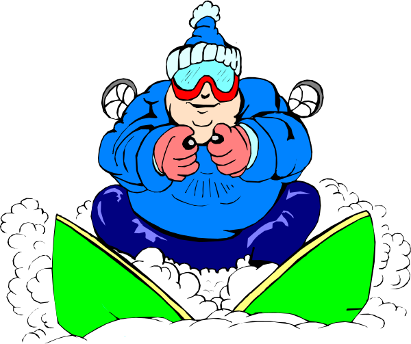The cartoon shows a character sitting on an open book with their hands clasped together over it; this figure is wearing blue pants, red gloves, goggles, boots, and has snowflakes in its hair.