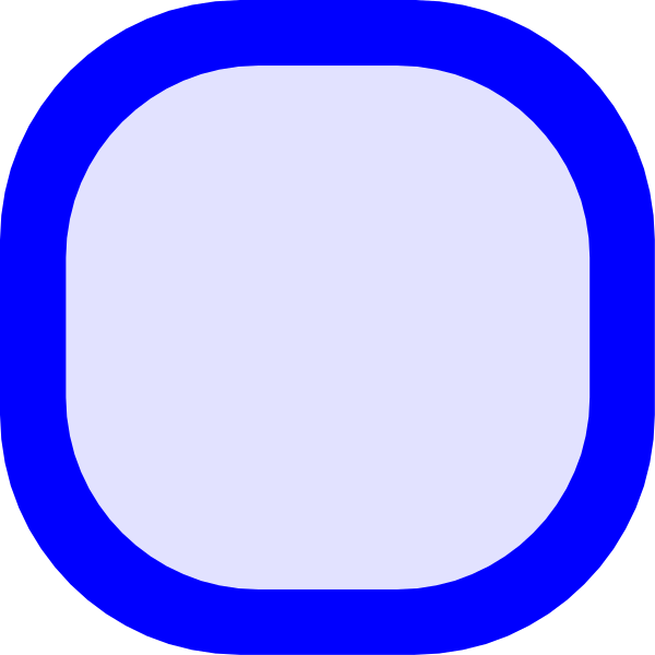 The image shows a blue circle with an oval cutout at its center on what appears to be a black background.