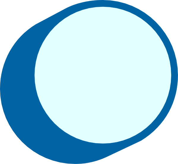 The image shows two overlapping circles with a crescent moon between them against an empty background.